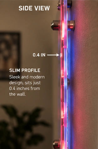 Side view: 0.4-inch acrylic panel thickness